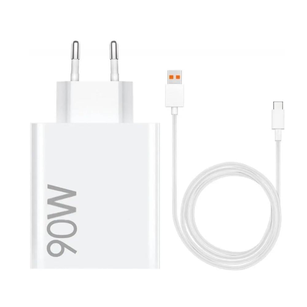 Зарядное устройство сетевое 90 Вт с кабелем USB Type-C 1 м Белый