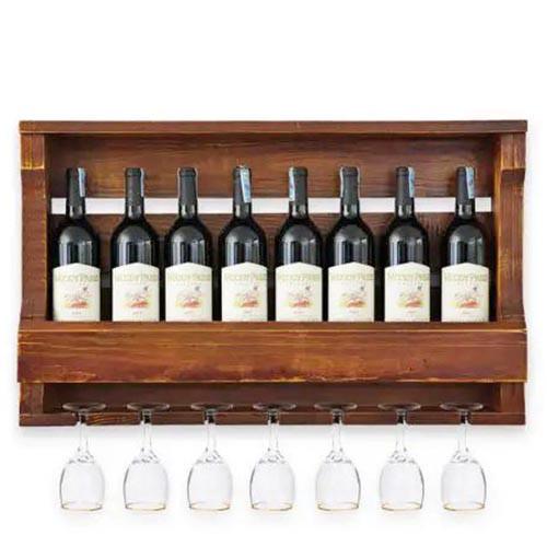 Полка для вина настенная из дерева Таканосу Терракот (ПНК-024032)