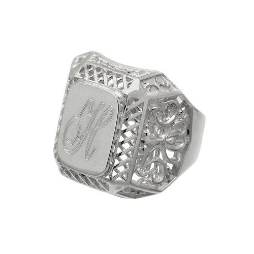 Серебряный перстень Граф с местом под гравировку 20 (044п.Н1-9) Серебряный перстень Граф с местом под гравировку 20 (044п.Н1-9)