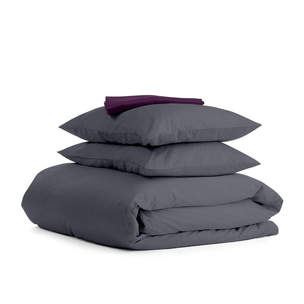 Комплект полуторної постільної білизни Cosas Satin Grey Violet-S 160х220 см (4822055187774)