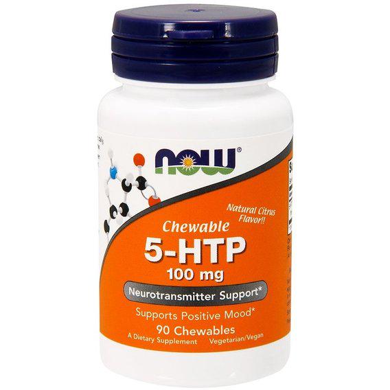 Тріптофан NOW Foods 5-HTP 100 мг 90 Chewables Natural Citrus Flavor