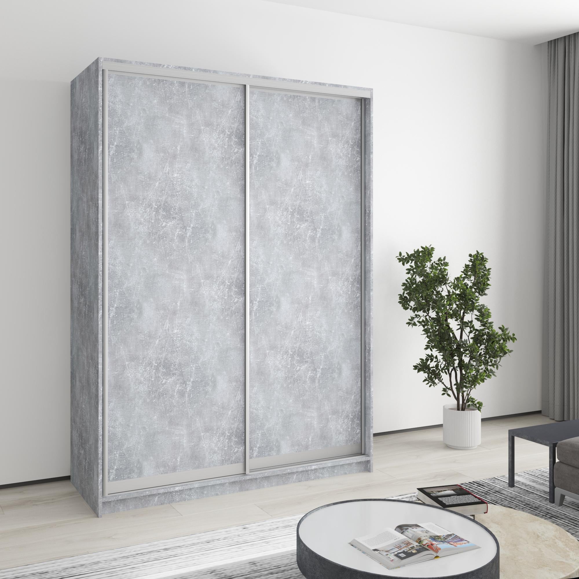 Шкаф-купе двухдверный MebelStar Стандарт AL 2 ДСП 150x60x210 см Бетон (MBS-2338) Шкаф-купе двухдверный MebelStar Стандарт AL 2 ДСП 150x60x210 см Бетон (MBS-2338)