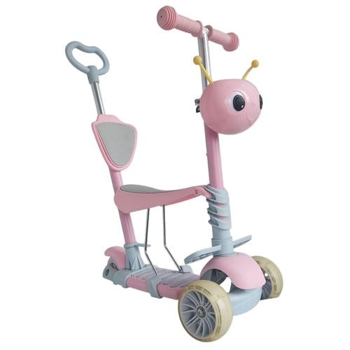Самокат-биговел детский трехколесный Scooter Mini 5в1 с родительской ручкой Розовый (MJ-1008R)