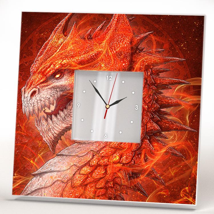Часы "Красный дракон" 260x260 мм (C03605)