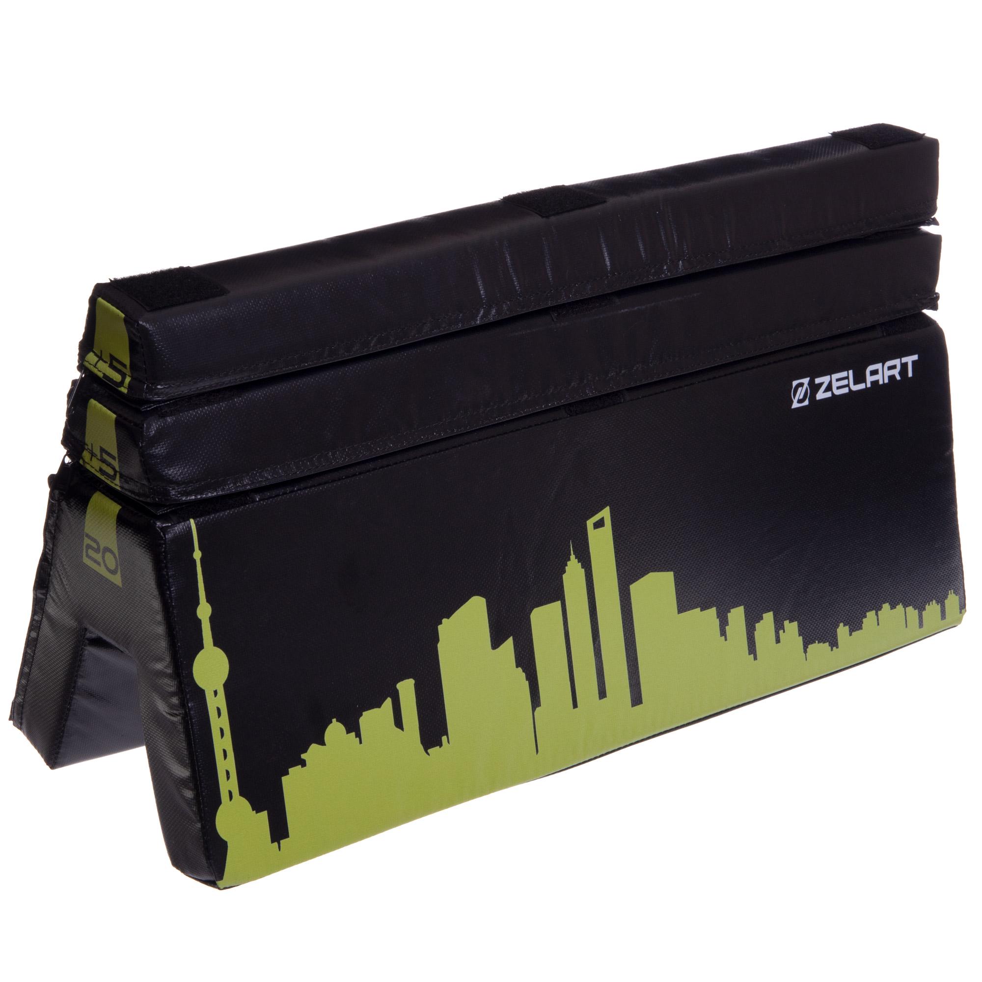 Барьер тренировочный регулируемый Zelart C-3585 3 шт. Черный/Зеленый (DR007361)