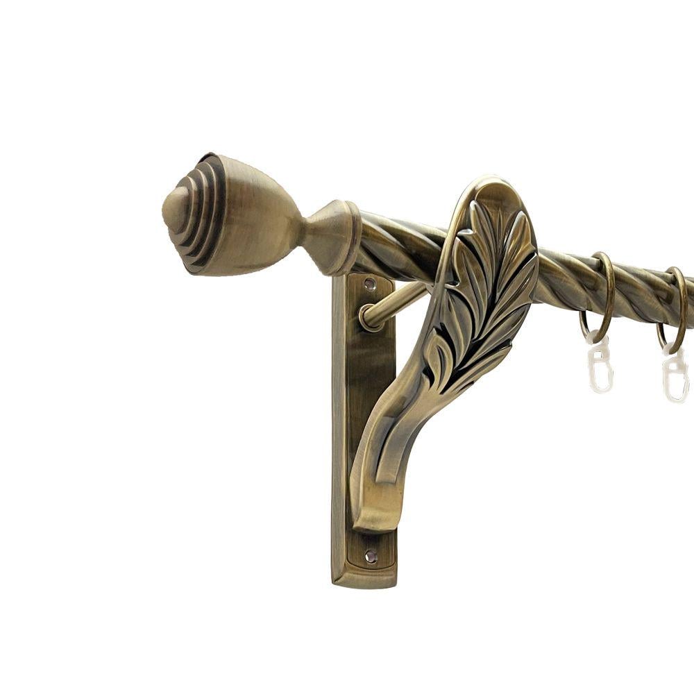 Карниз металевий Orvit Палаціо однорядний ретро скручена труба/кільце металеве Антик 25 мм 160 см (00-00016781)