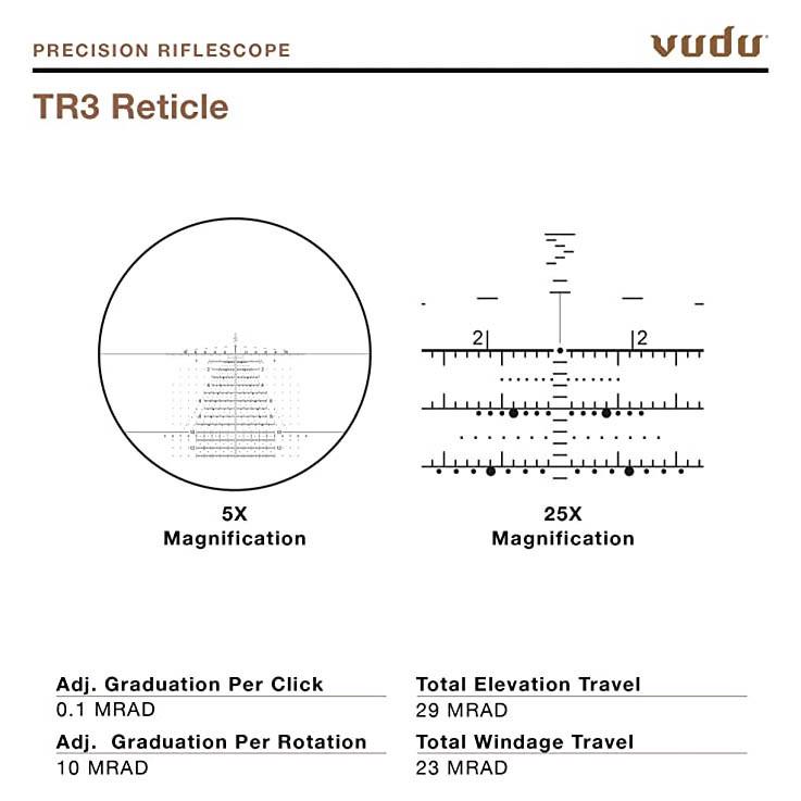 Прицел оптический EOTech Vudu 5-25x50 FFP TR3 MRAD - фото 8 Прицел оптический EOTech Vudu 5-25x50 FFP TR3 MRAD - фото 8