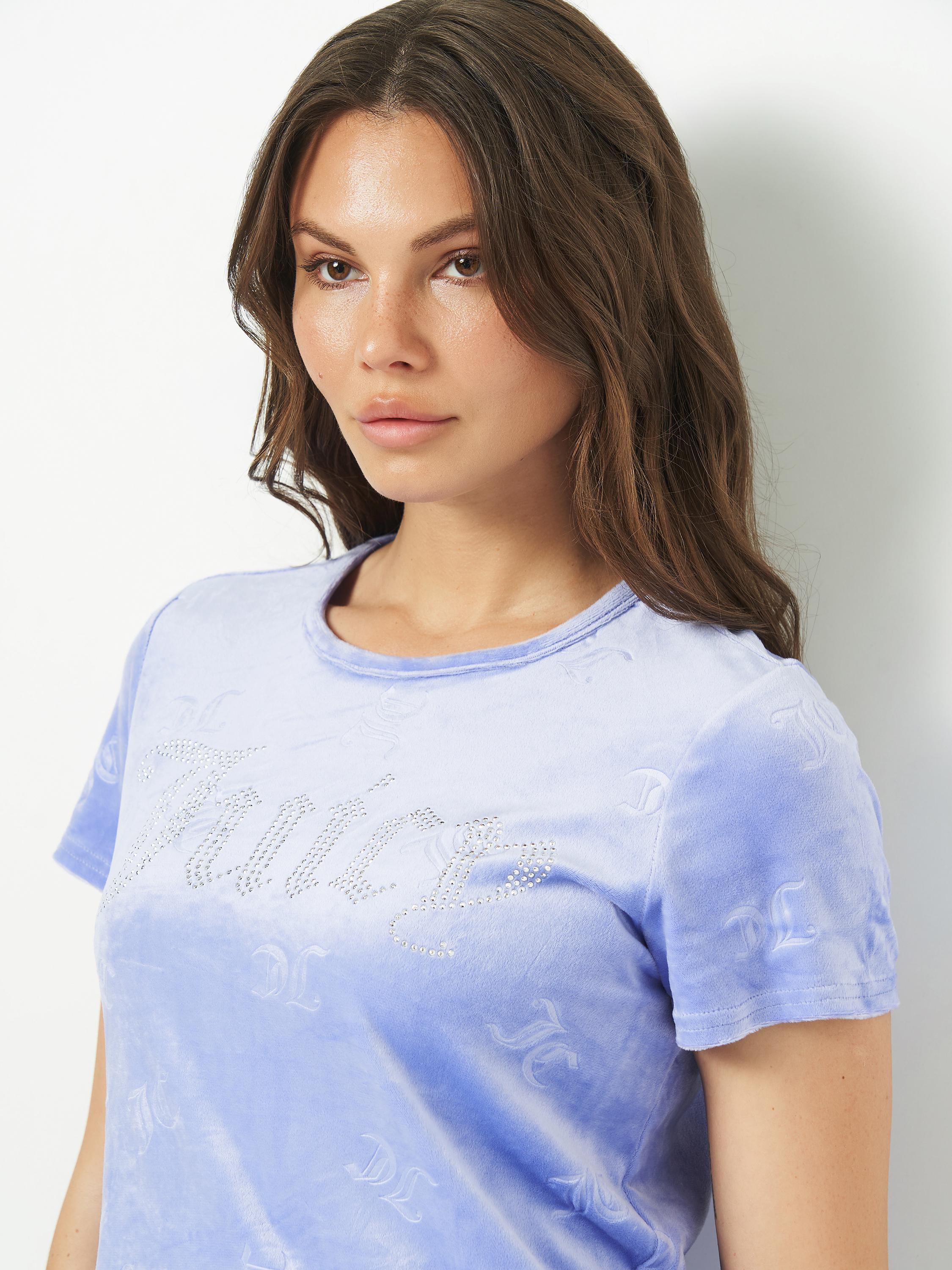 Пижама женская велюровая Juicy футболка/шорты S Lilac (7631) - фото 3 Пижама женская велюровая Juicy футболка/шорты S Lilac (7631) - фото 3