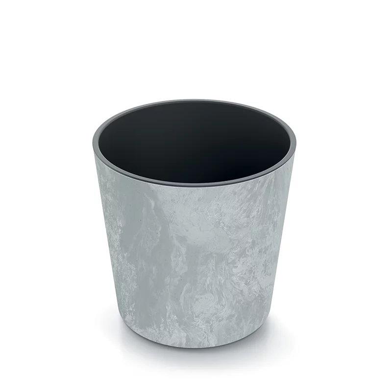 Горшок для цветов Prosperplast Urbi Round Effect круглый с вкладышем 30х30х29 см Бетон мраморный (88410-422)