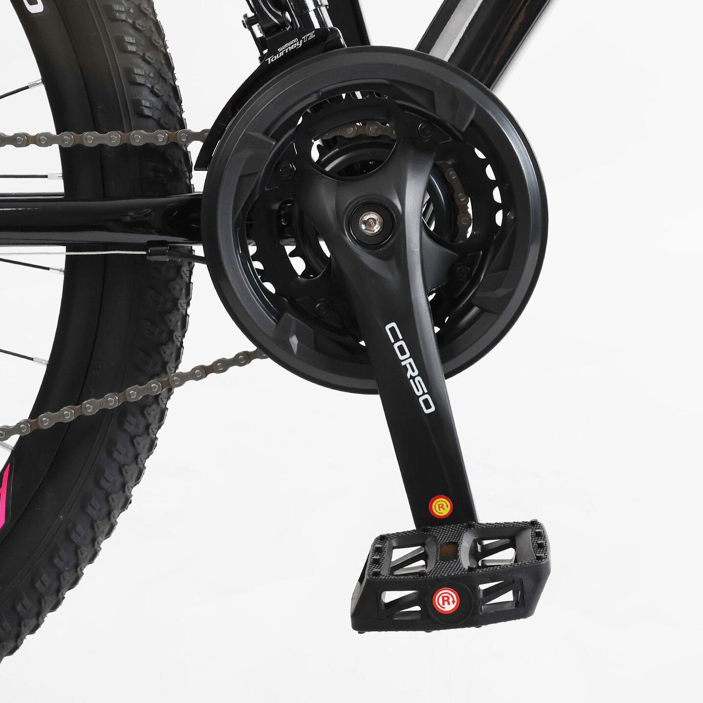Велосипед гірський Corso Amber 27,5" рама 15" Чорно-рожевий - фото 8