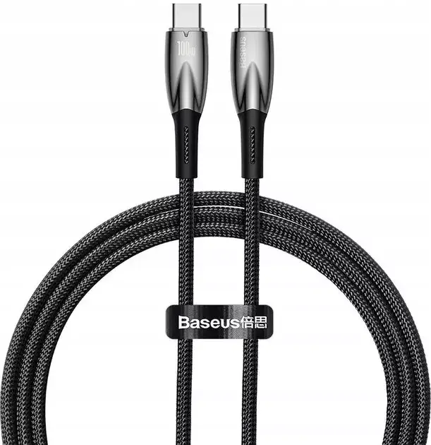 Кабель BASEUS Glimmer Series Fast Charging Cable Type-C to Type-C CADH000801 100W 2 м Black