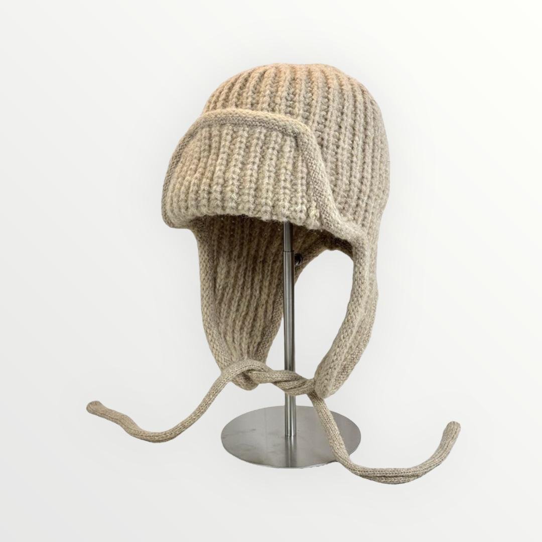 Шапка вушанка в'язана ангорова унісекс One size Бежева (014952) - фото 1