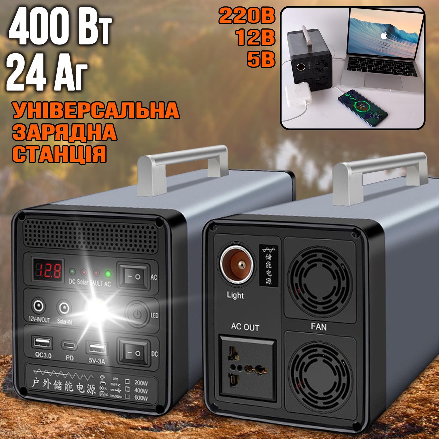 Зарядна станція з розеткою 220В 400W 24000 мАг чистий синус (21c7568f) - фото 2