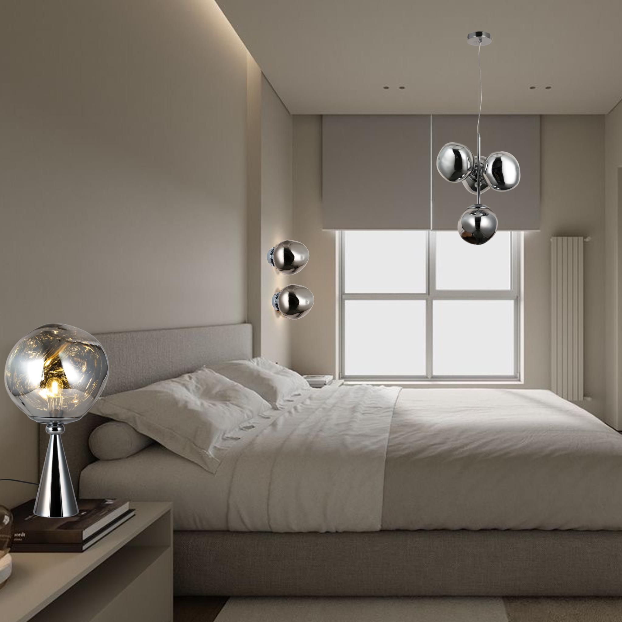 Люстра дизайнерська Melt з плафонами 18 см Срібний (93-CH01-4) - фото 4