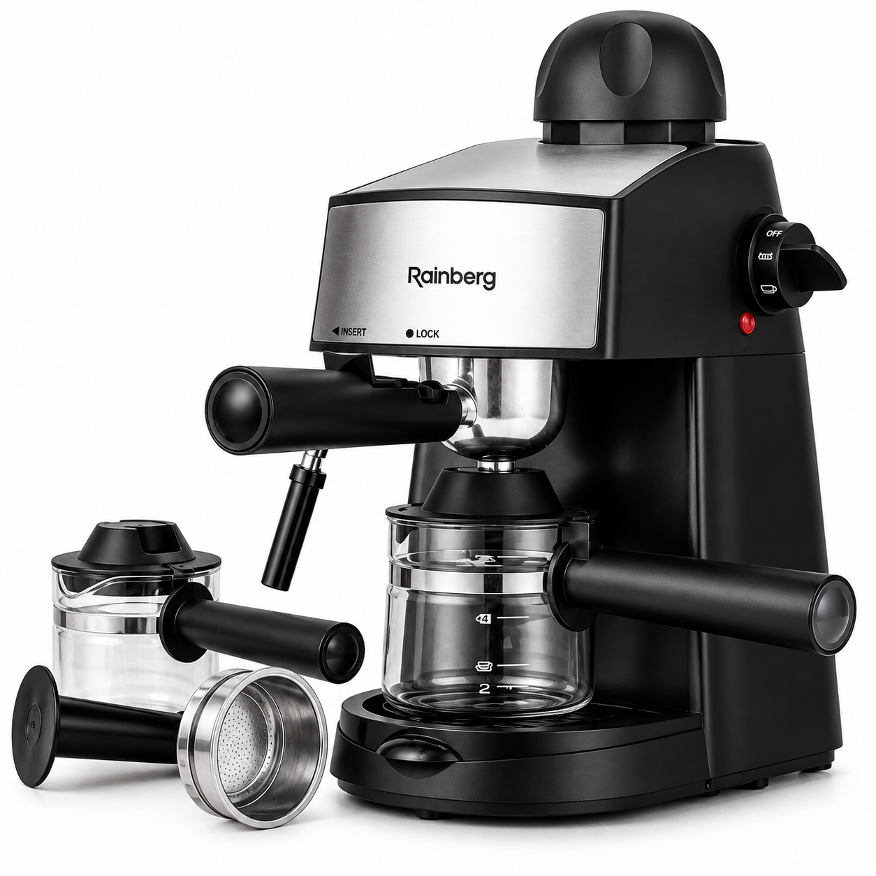 Кофеварка рожковая Rainberg RB-8111 Черный (62962)