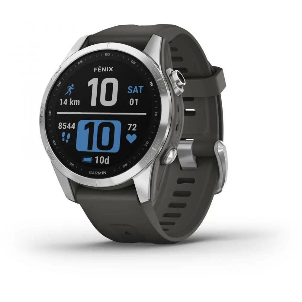Смарт-годинник Garmin Fenix 7S Silver with Graphite Band (010-02539-00/01)