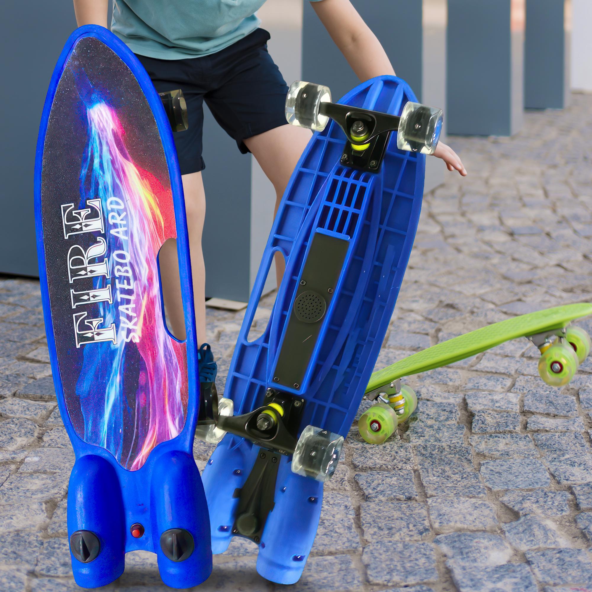 Скейтборд з ефектом диму колеса зі світловими та музичними ефектами Fire Skatebo Art Синій (НКП) - фото 2 Скейтборд з ефектом диму колеса зі світловими та музичними ефектами Fire Skatebo Art Синій (НКП) - фото 2