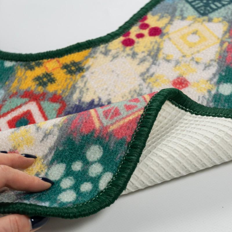 Килимок для туалету Print 201-1 на гумовій основі 57х60 см Зеленй/Блакитний (77117720) - фото 2 Килимок для туалету Print 201-1 на гумовій основі 57х60 см Зеленй/Блакитний (77117720) - фото 2