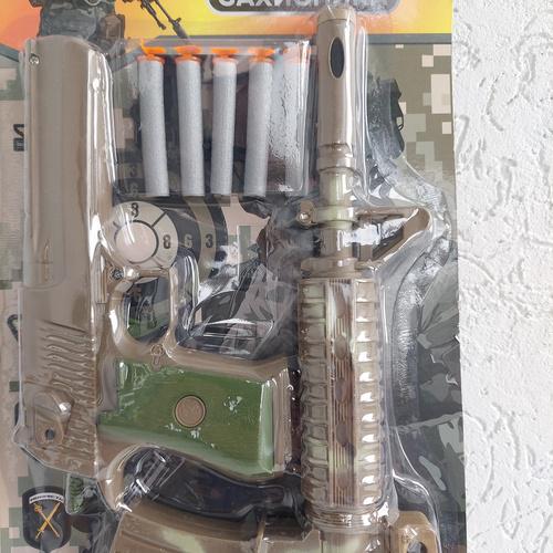 Игрушечный набор TK Group с автоматом/пистолет/мягкие патроны с присоской/подставка для мишени (TK-70648) - фото 5 Игрушечный набор TK Group с автоматом/пистолет/мягкие патроны с присоской/подставка для мишени (TK-70648) - фото 5