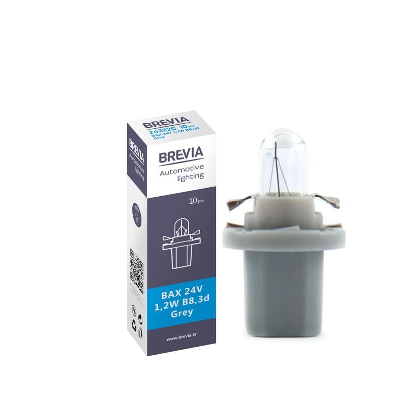 Лампа галогенна Brevia B8.3d Bax 24V 1,2W Grey (24322C)