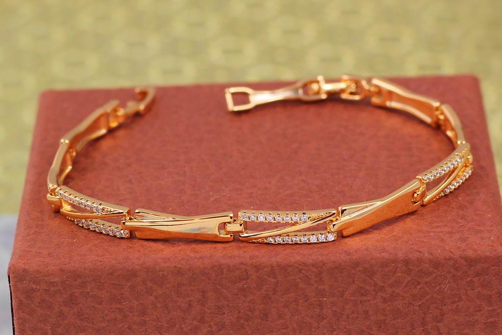 Браслет Xuping Jewelry Снежный трамплин 19 см 6 мм Золотистый (1765350297)