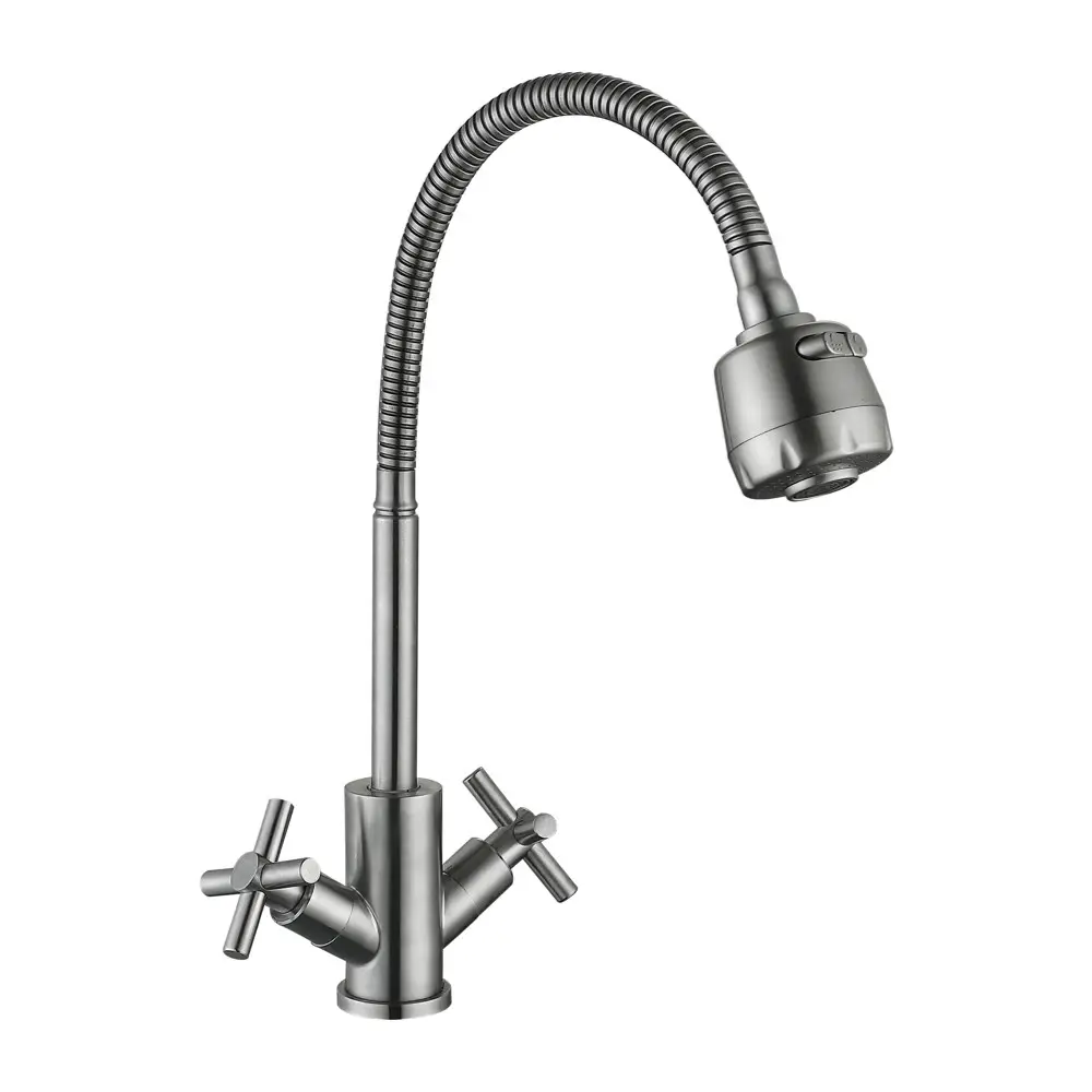 Смеситель для кухни Wezer VAL4 10 с рефлекторным изливом Нержавеющая сталь (1040376)