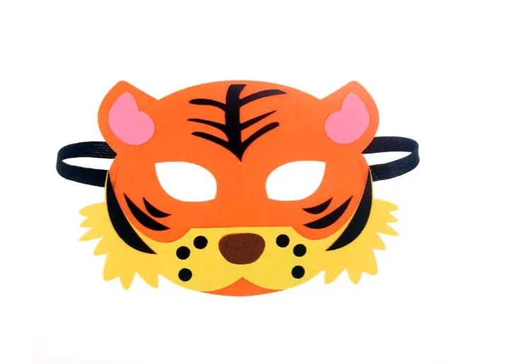 Маска детская из фетра Тигр для праздника 20x13 см Разноцветный (125406)