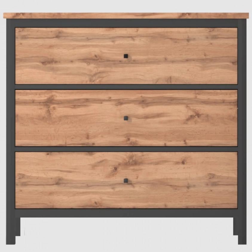 Комод у вітальню Гербор Чос KOM3S Дуб Тахо/Чорний (GRB-1168) Комод у вітальню Гербор Чос KOM3S Дуб Тахо/Чорний (GRB-1168)