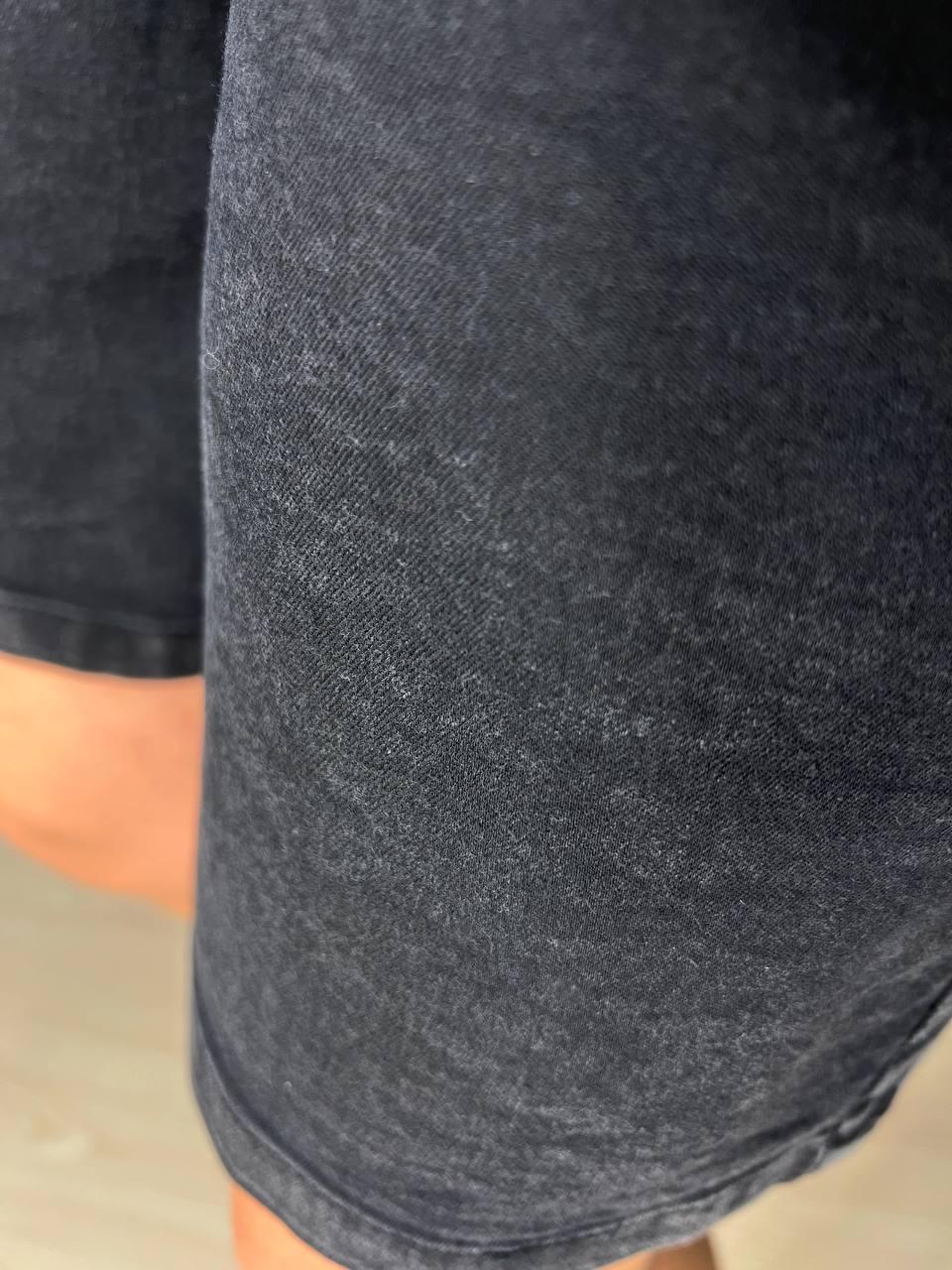 Шорты женские джинсовые Yingguoxiang 9062-1 мом с резинкой на талии и подворотом р. 28 Черный (4299) - фото 5