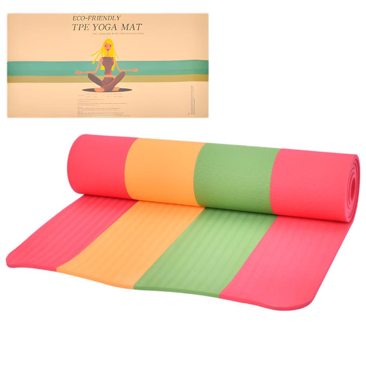 Йогамат мягкий и нескользящий MS 4195 TPE 8 мм 183x61 см (25671520)