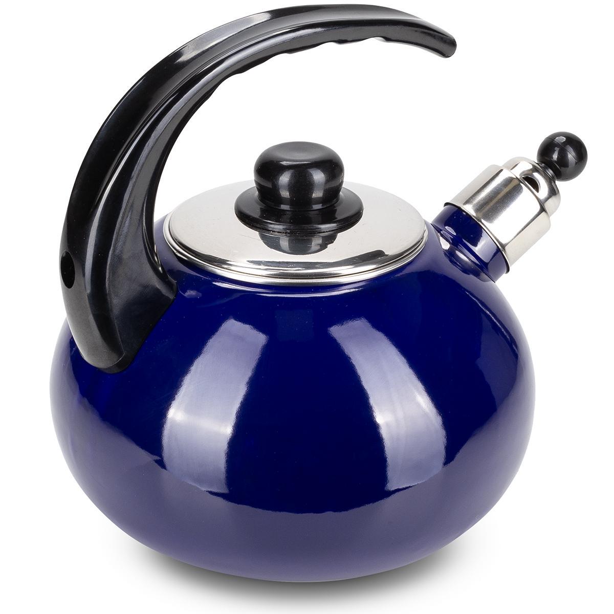 Чайник со свистком Kamille KM-1039С из эмалированной стали 2,5 л Синий (150-84-1039С) - фото 4