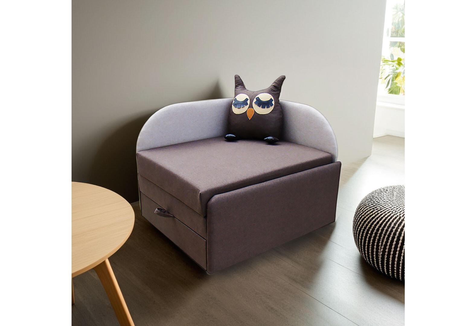 Диван Вика Сова правый угол 84x98 см Avis 40/Avis 15 Бежево-коричневый - фото 2