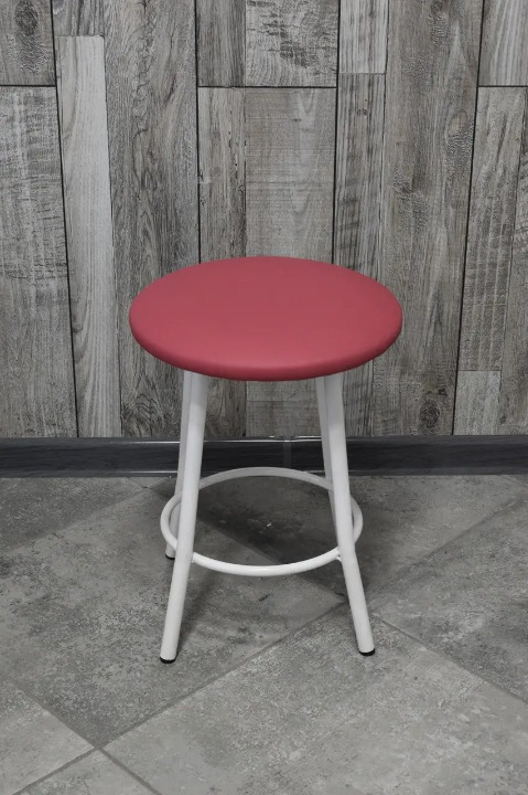 Табурет кухонний Муза металевий з м'яким сидінням 30х45 см Червоний/Білий (28373843)