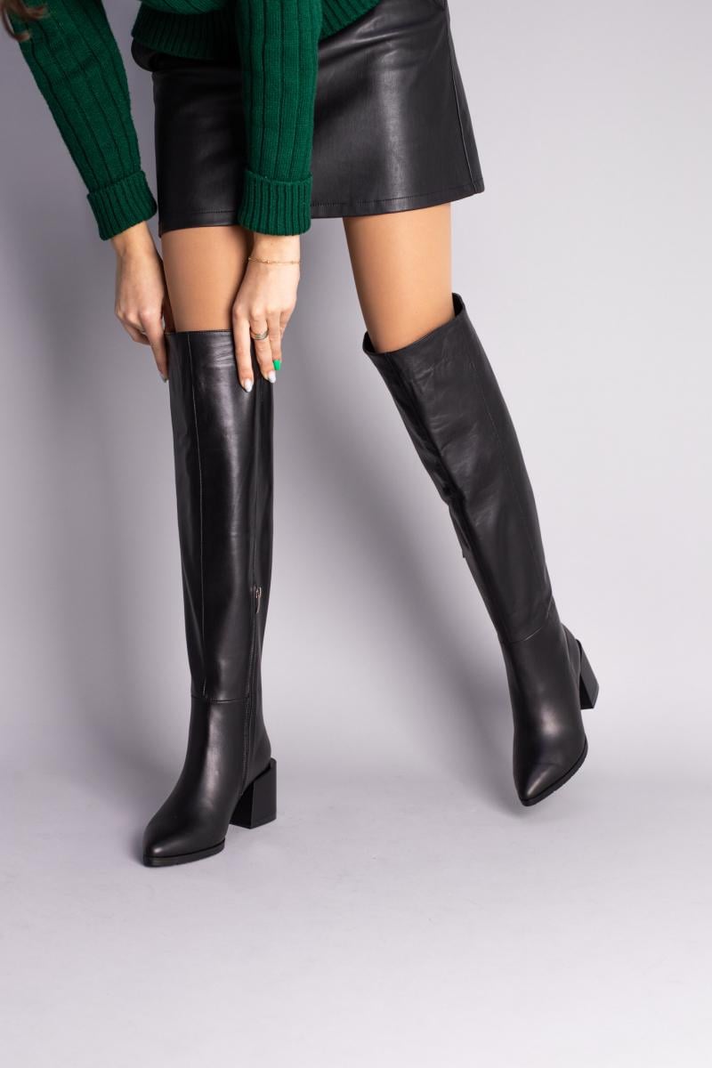 Ботфорти жіночі шкіряні демісезонні р. 36 Чорний (8503-1д/36) - фото 3 Ботфорти жіночі шкіряні демісезонні р. 36 Чорний (8503-1д/36) - фото 3