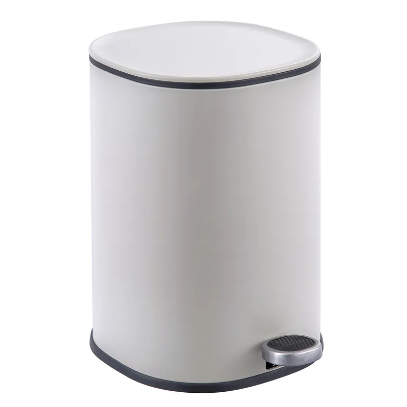 Мусорное ведро овальное Zerix Prime-TC0105 с плавным закрыванием 5 л Белый (ZX5901)
