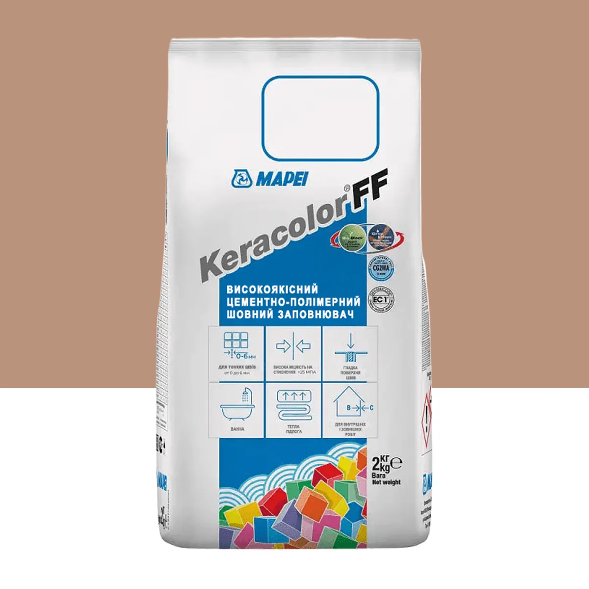 Фуга цементная для швов Mapei Keracolor FF 141 2 кг Карамель (000018582)