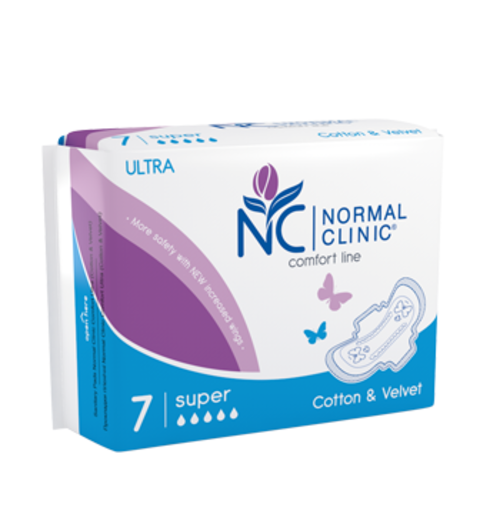 Прокладка Normal Clinic Comfort ultra Cotton&Velvet 5 краплі 7 шт. (094650)