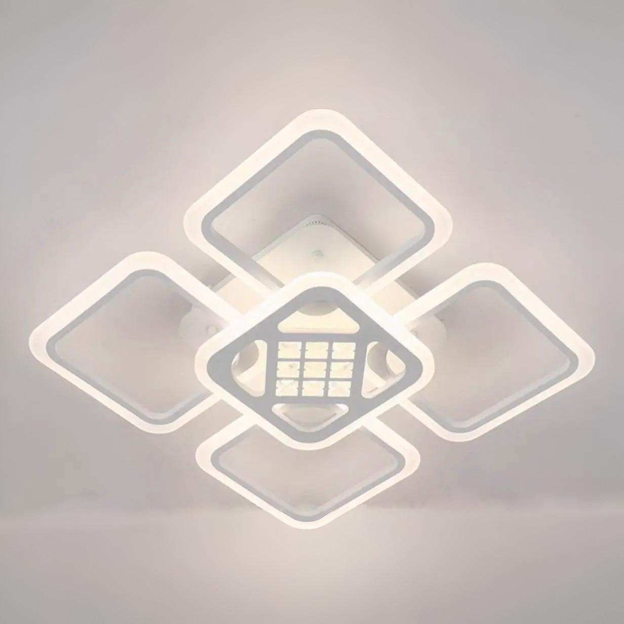 Люстра светодиодная Valeso с акриловыми плафонами 152W 3000-6000К Белый (V K39682-4+1 WT)