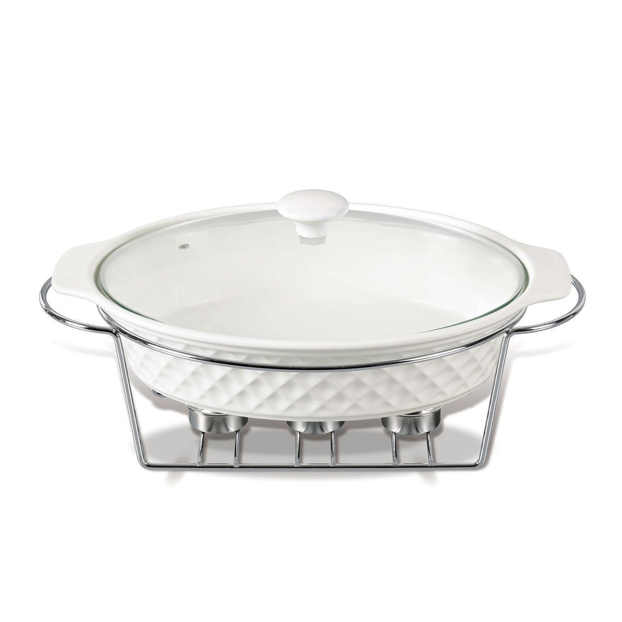 Мармит Maestro овальный 1,5 л 3,5 см жаропрочное стекло (11359-74 MR) - фото 1