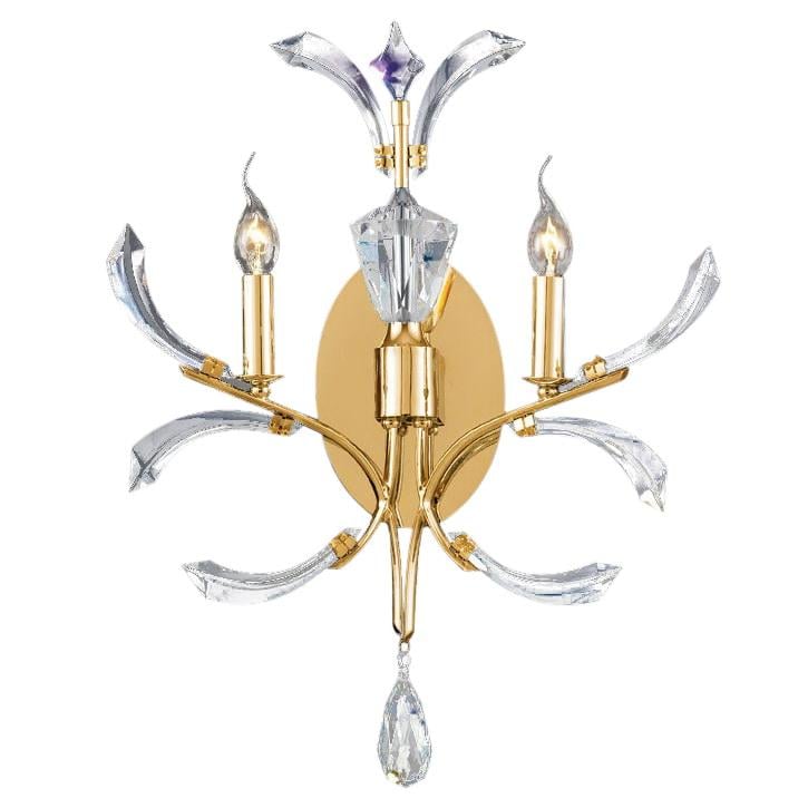 Бра настенное накладное свеча Brille BCL-417W/2 E14 Gold хрустальное классическое