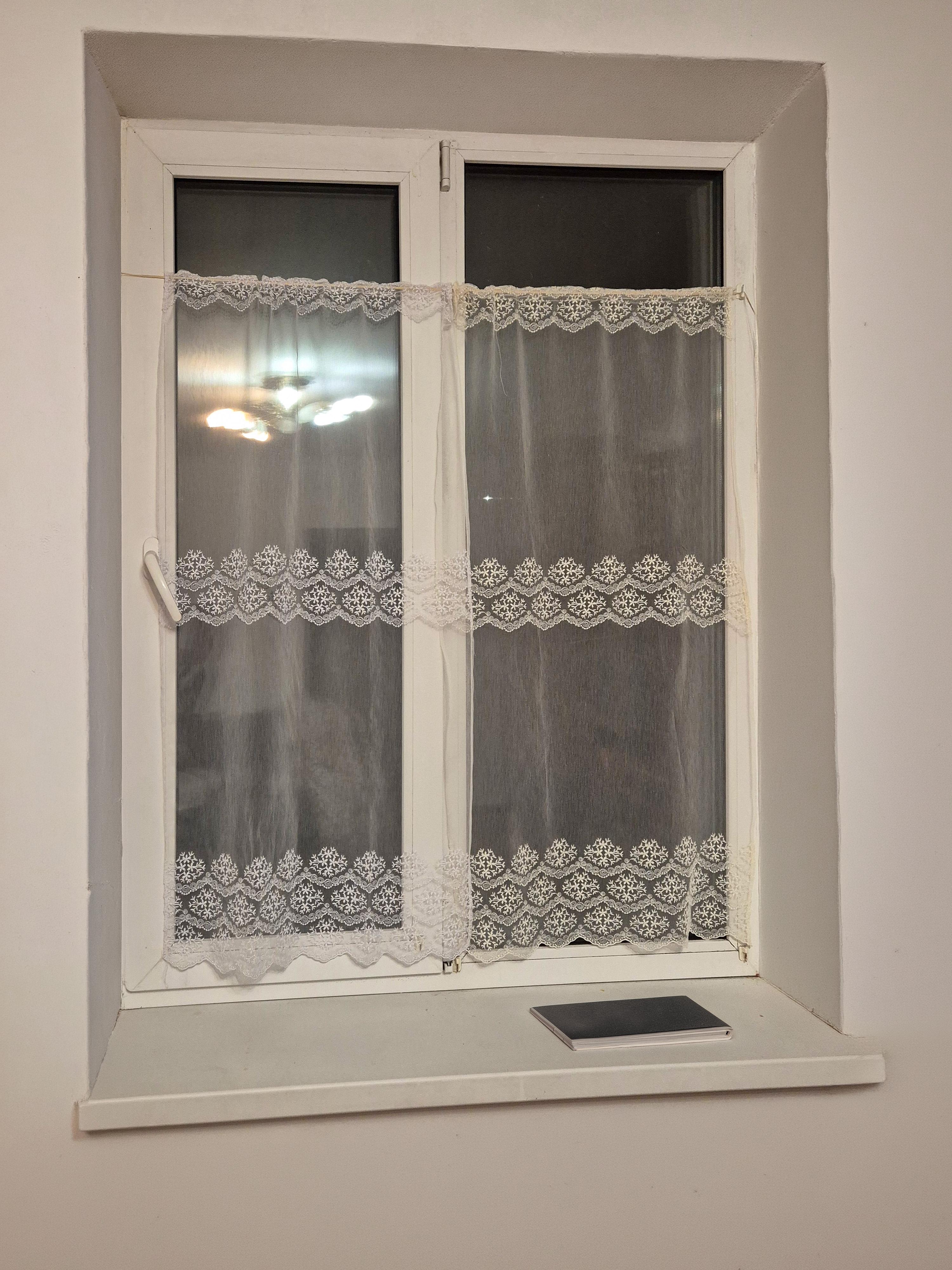 Комплект занавесок на оконную створку Firanka Damask 2 шт. 110x108 см Белый и молочный (12_6ф)