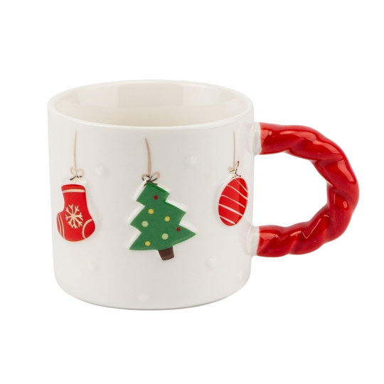 Чашка новогодняя Рождество в деталях из керамики 230 мл Белый (150-81-9252-013.1)