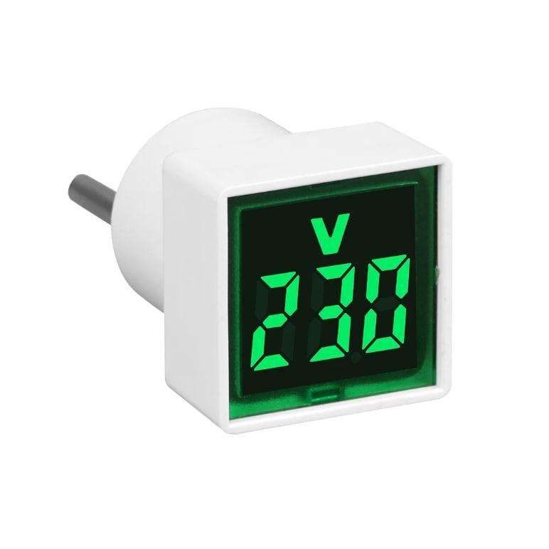 Вольтметр світлодіодний цифровий квадратний AC 50-500V Зелений (VM-220GR-K)