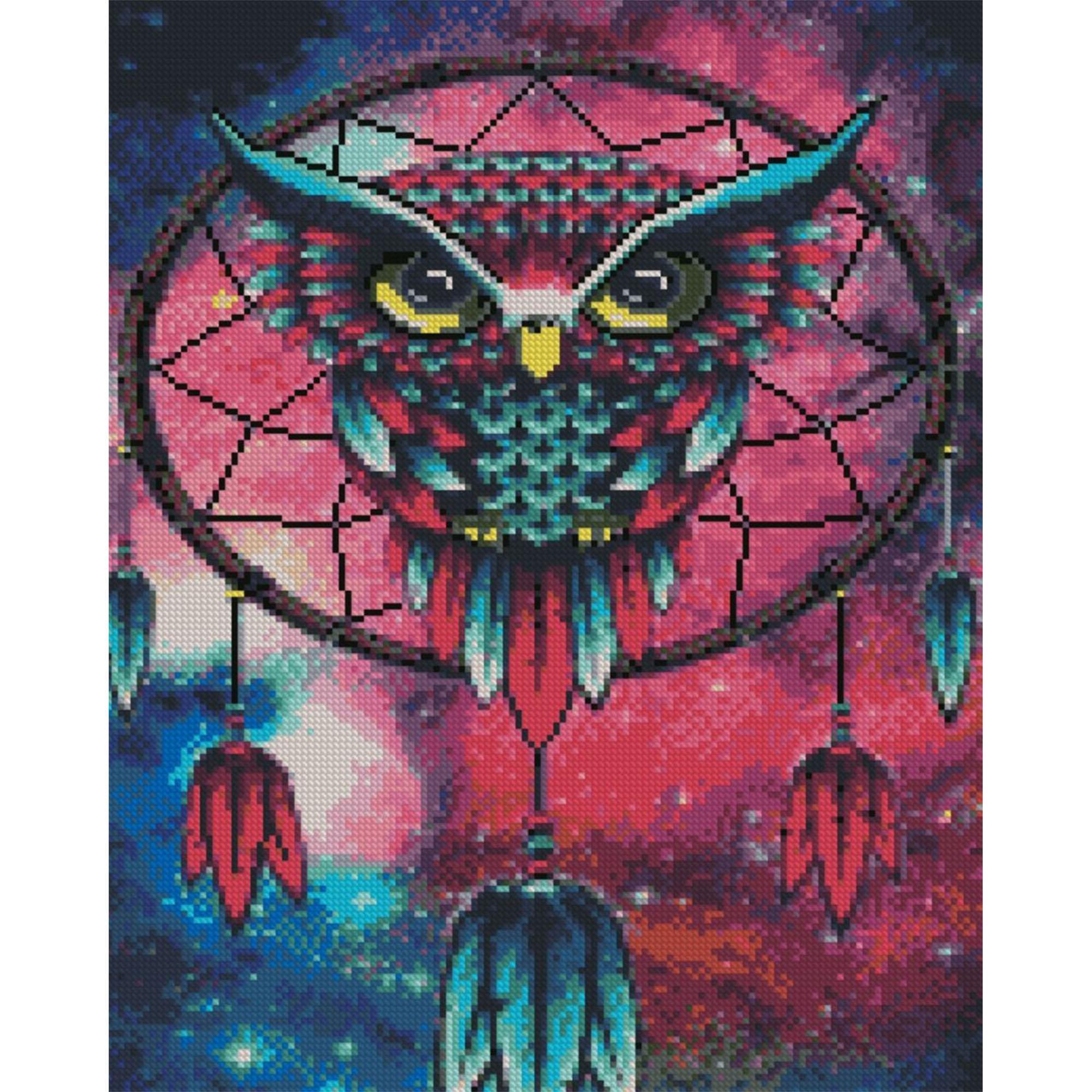 Алмазная мозаика Strateg Сова в магическом кругу 40х50 см (Str-FA20197)