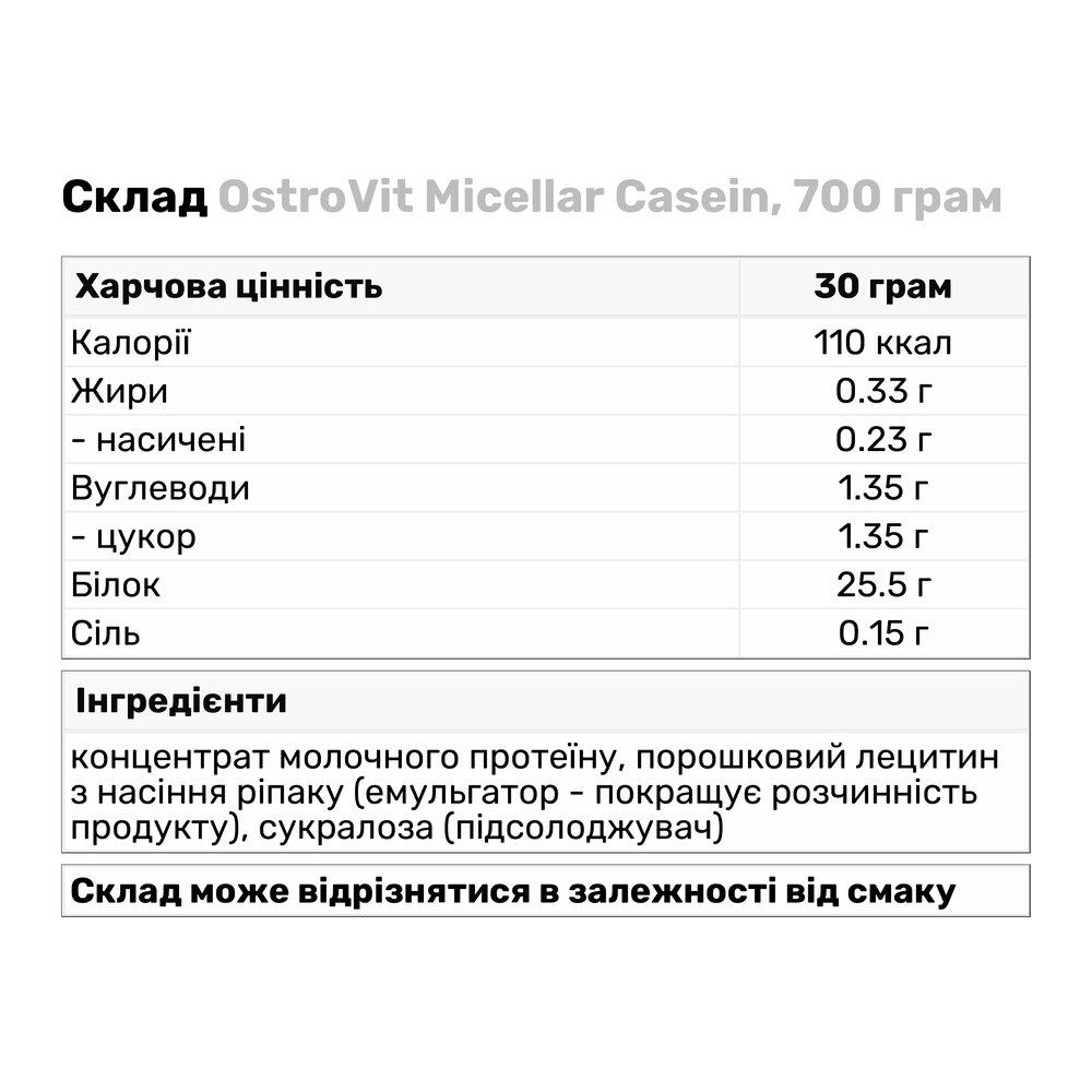 Протеин OstroVit Micellar Casein 700 г Клубника (1356V1042) - фото 3