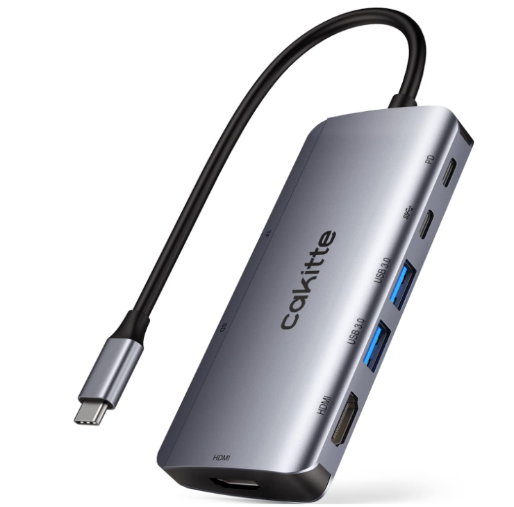 Док-станция USB-C Cakitte 8в1 на 2 HDMI/USB 3.0 Power Delivery 100 Вт/SD/TF кардридер/мультипортовый хаб (3163168103)