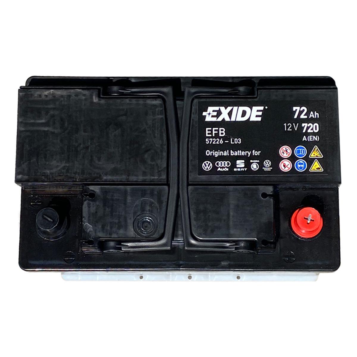 Аккумулятор автомобильный EXIDE EFB 56050 АзЕ-70Ah 620А (158996)