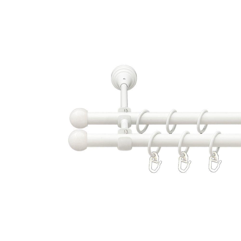 Карниз Orvit Шар двухрядный гладкий 16\16 мм 300 см Белый (00-00021381)