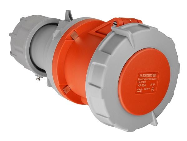 Силовая розетка АСКО-УКРЕМ UCombi 3P+PE 63А 415 В переносная полиамид IP67 Красный (A0080010127)