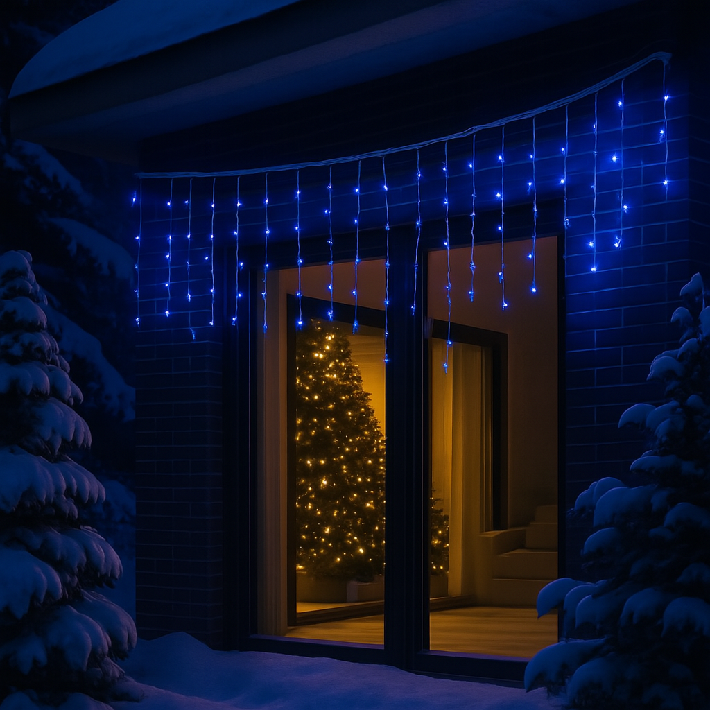Гірлянда вулична Бахрома 335 LED від мережі 20 м Синій (21-107-20MWBL)